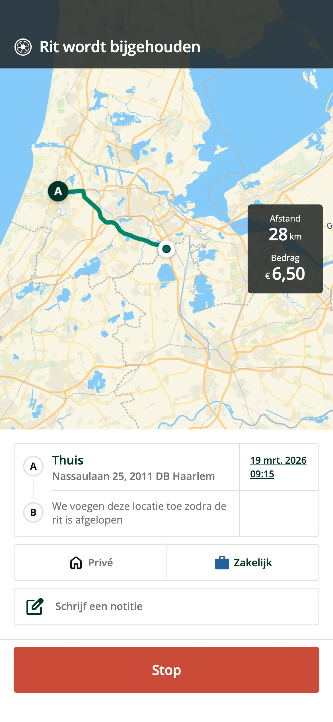 Automatische rittenregistratie